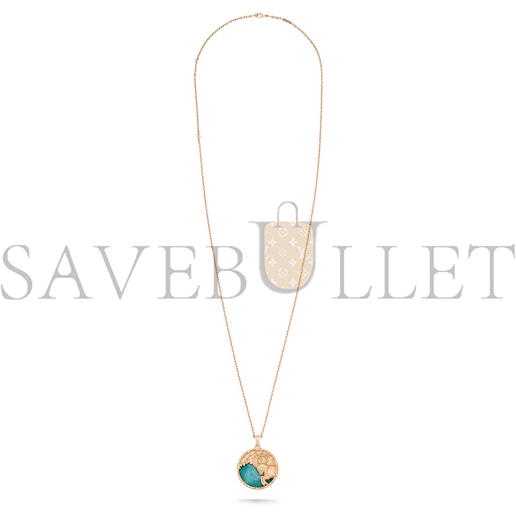 VAN CLEEF ARPELS ZODIAQUE LONG NECKLACE CAPRICORNI (CAPRICORN) - ROSE GOLD, AMAZONITE  VCARP9R900